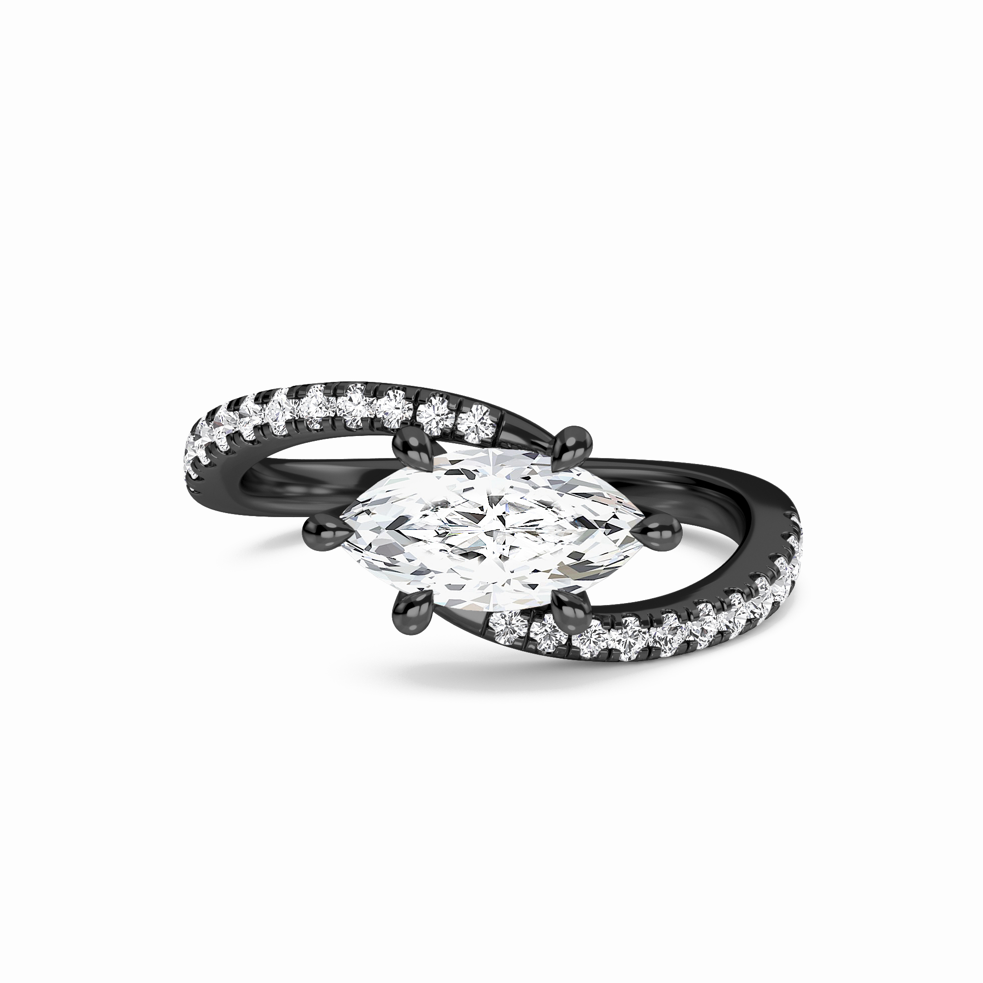 White Diamond Hidden Accent Unique Designs Engagement Ring - Kashvi