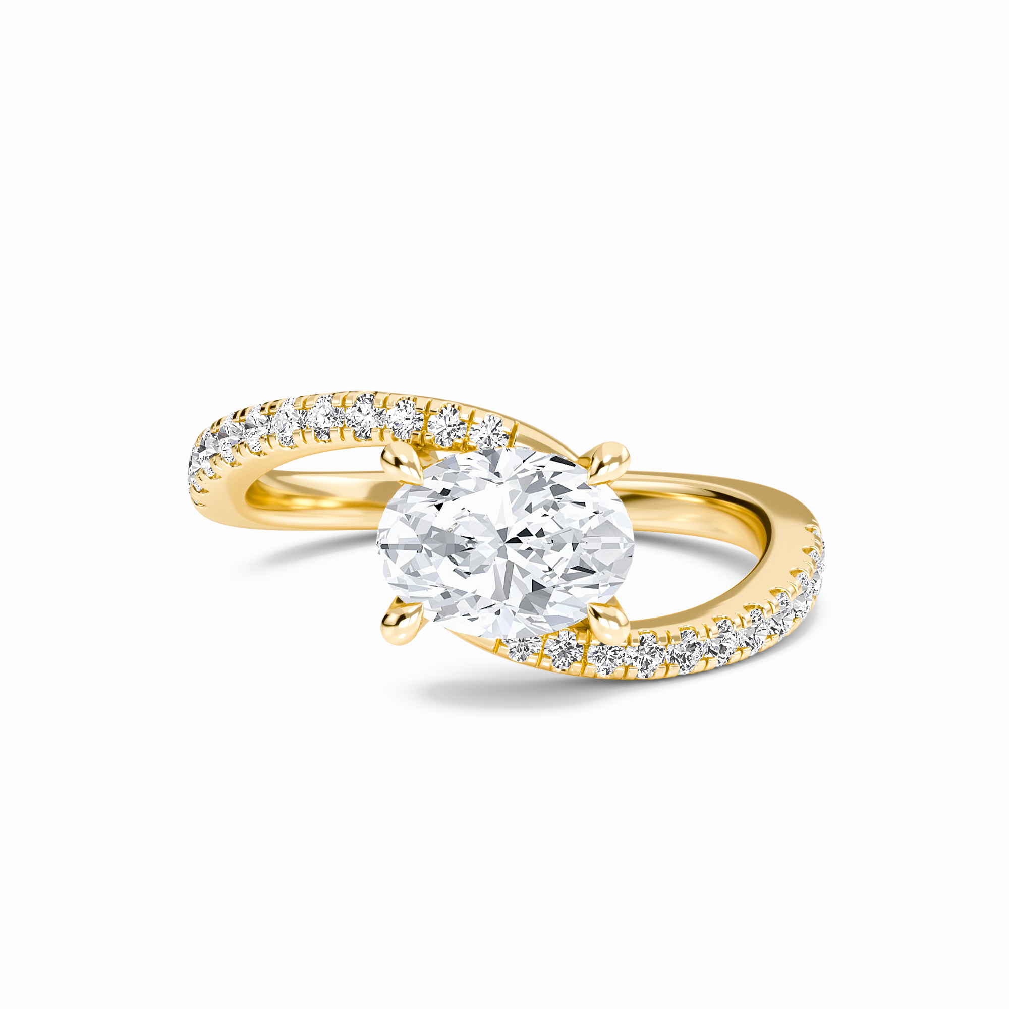 White Diamond Hidden Accent Unique Designs Engagement Ring - Kashvi