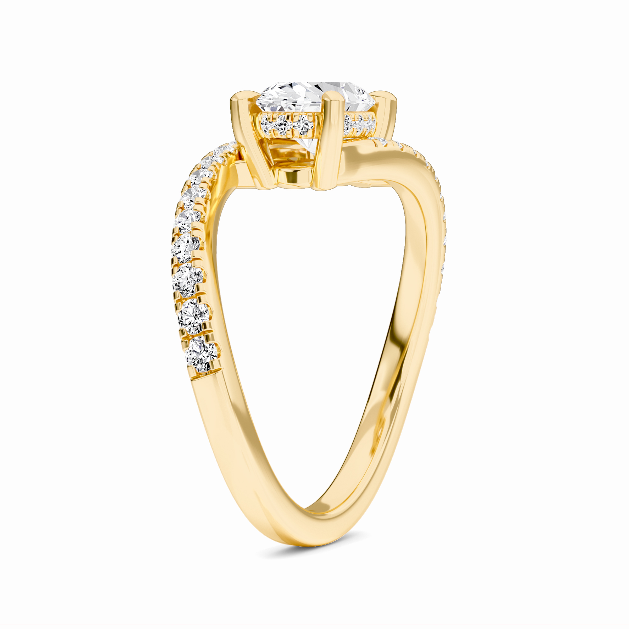 White Diamond Hidden Accent Unique Designs Engagement Ring - Kashvi