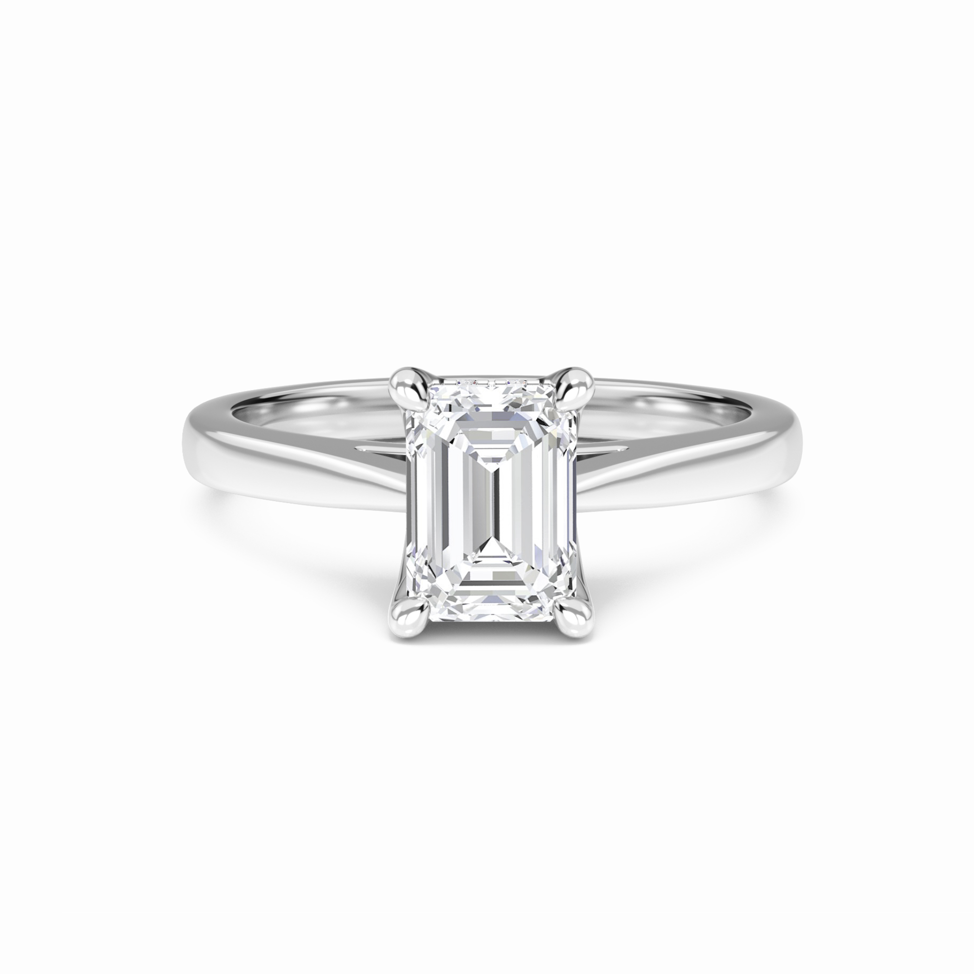 White Diamond Hidden Accent Engagement Ring - Wren