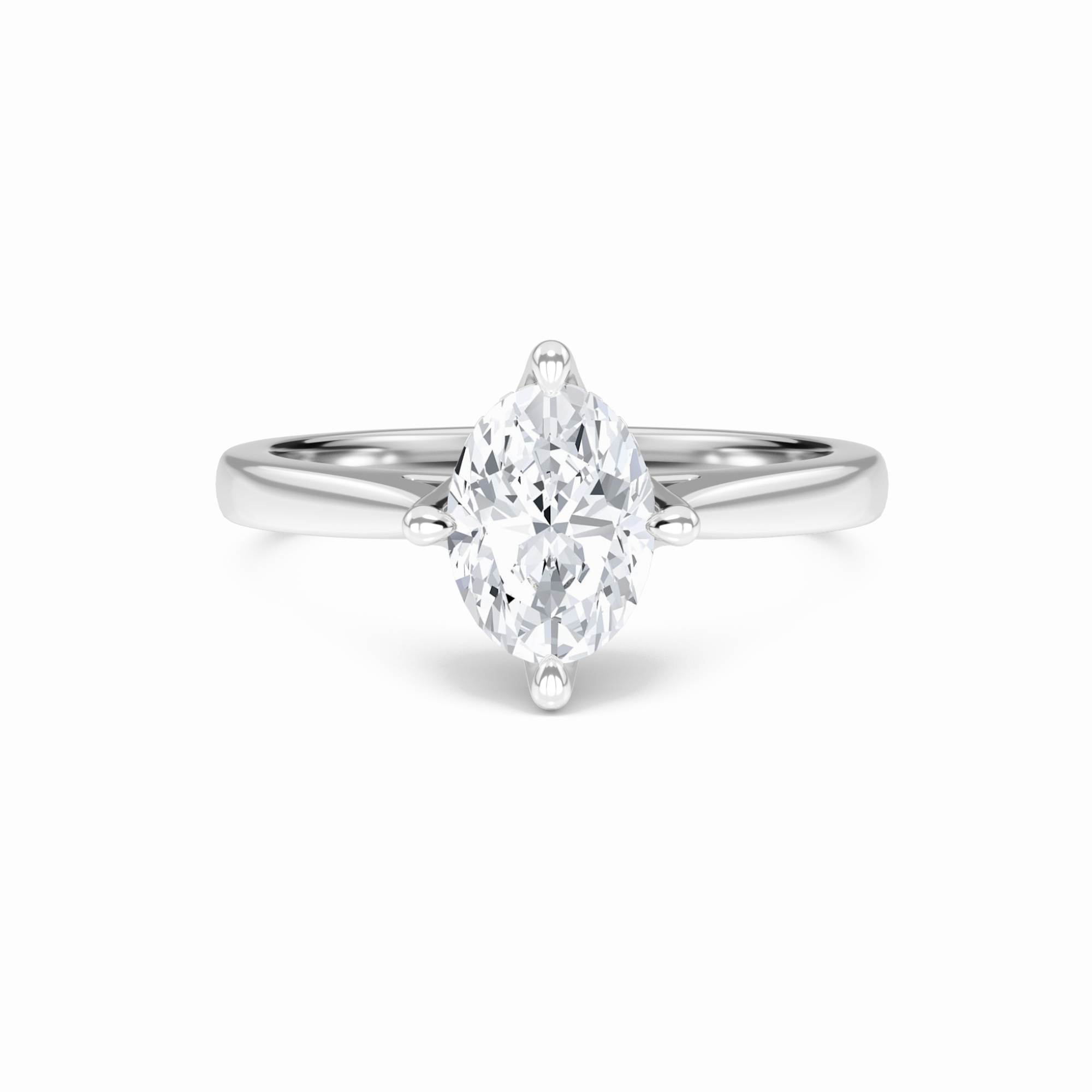 White Diamond Hidden Accent Engagement Ring - Wren