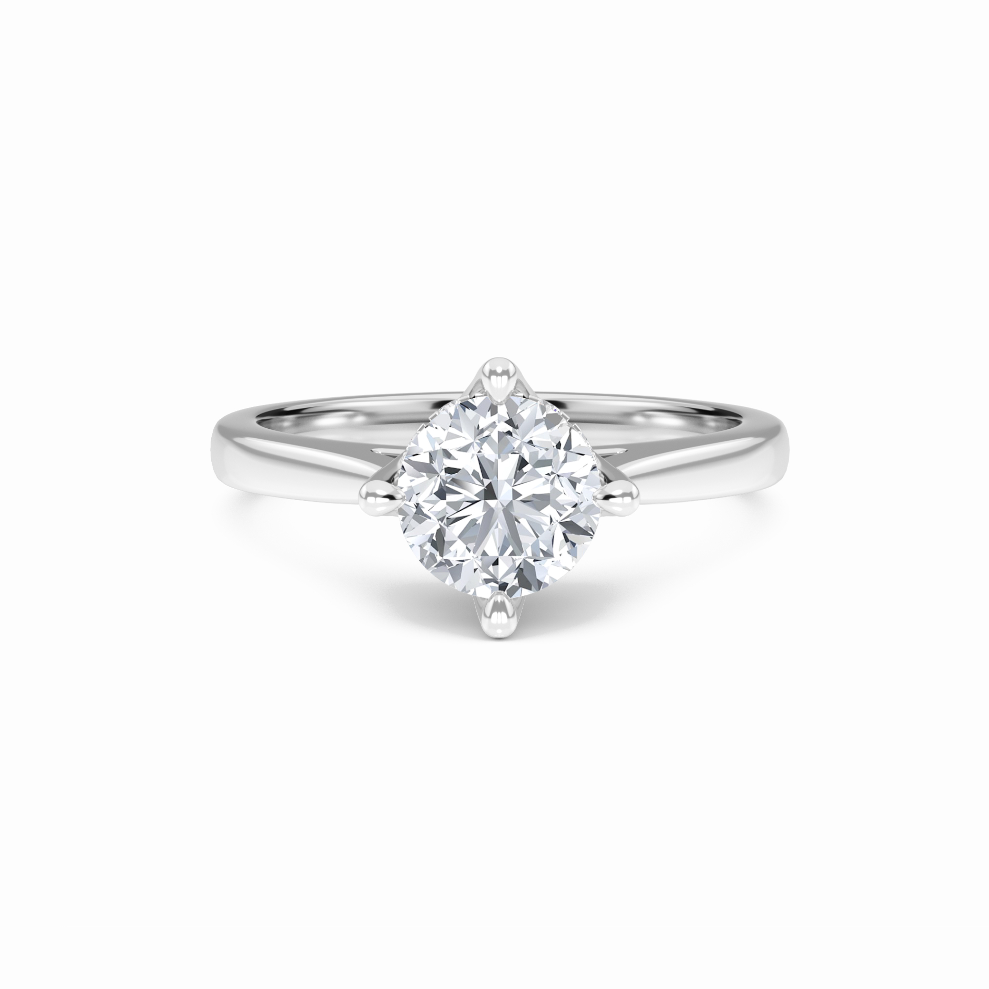 White Diamond Hidden Accent Engagement Ring - Wren