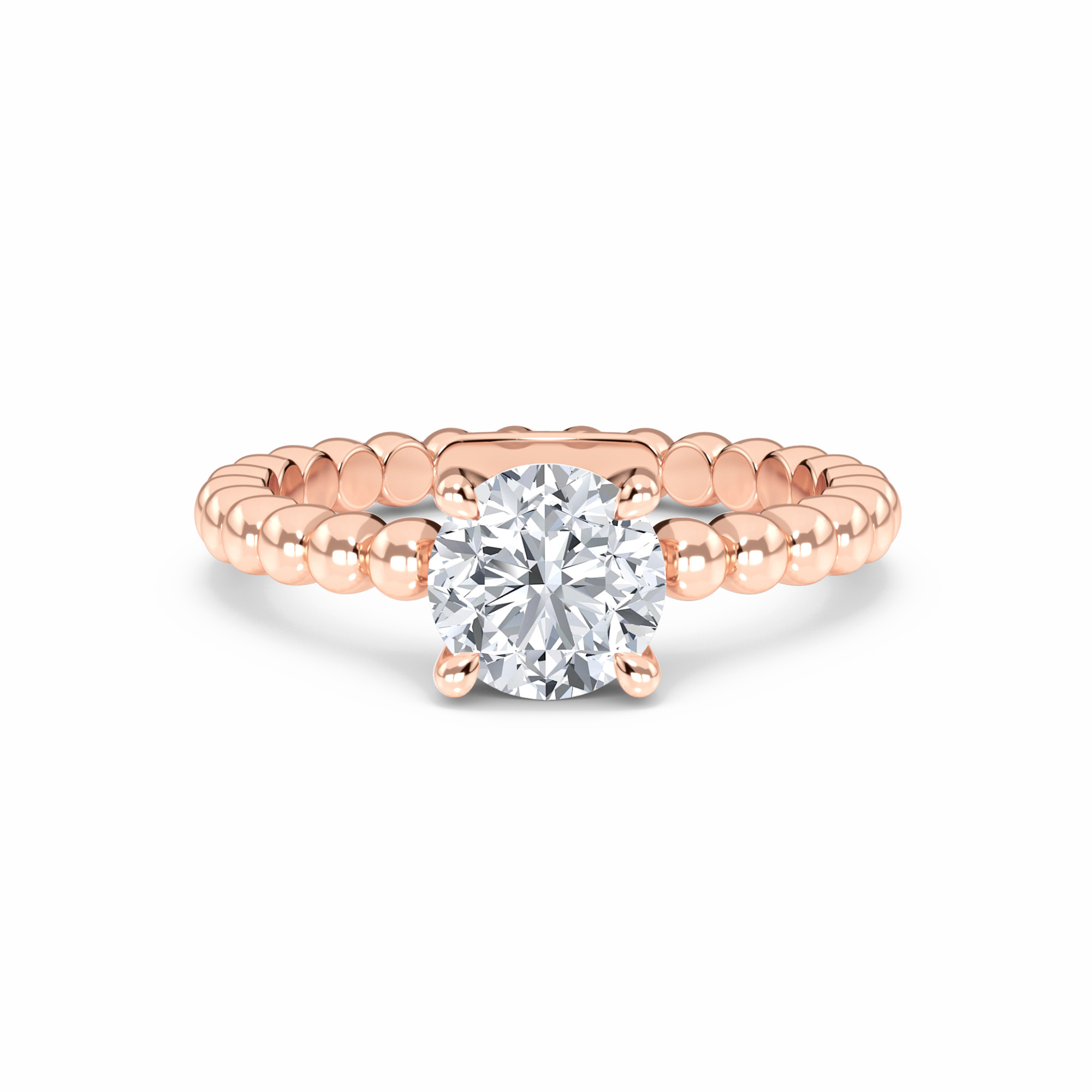 White Diamond Unique Bamboo Inspired Engagement Ring - Lingling